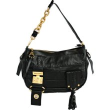 Juicy Couture Big Black Leather Hobo Handbag (HB01374)