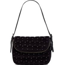 Juicy Couture Black Studs Quilted Ciara Messenger Shoulder Bag Handbag Purse