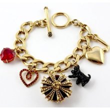 Juicy Couture Golden Crown Bracelet with 6 Charms