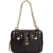 Juicy Couture Handbag Deco Leather Phone Wristlet Tech Black Ysru2432 $128