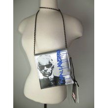 Karl Lagerfeld For Impulse Silver Logo Crossbody Chain Purse