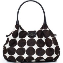 Kate Spade Hinkley Karen Tote Handbag White/brown Dot 100% Authentic