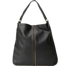 Kelsi Dagger Black Leather Mackenzie Large Hobo Handbag Shoulder Bag Purse
