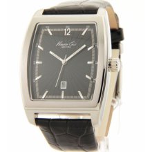 Kenneth Cole Kc1821 Black Leather Men's Date Watch Casual