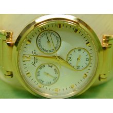 Kenneth Cole Watch York Double Date Mother Of Pearl Dial And Box Papers