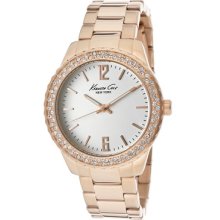 Kenneth Cole Watches Women's Silver Dial Rose Gold Tone Ion Plated SS