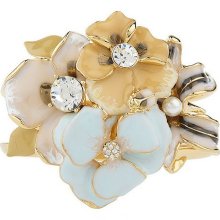 Kenneth Jay Lane's Enamel Flower Corsage Bangle Bracelet