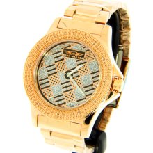 King Master Rose Gold-tone Stainless Steel Diamond Men's Watch KM-57