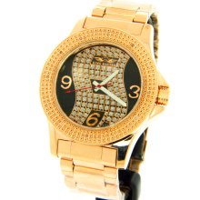 King Master Rose Gold-tone Stainless Steel Diamond Men's Watch KM-34
