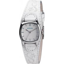 KLS-0199L Kahuna Ladies White Floral Watch