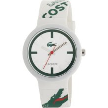 Lacoste 2010522 Unisex Goa Green Croc White Dial White And Green Strap Watch