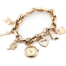 Ladies' Anne Klein Gold-Tone Charm Bracelet Watch (Model: 10-7604CHRM) montblanc refills