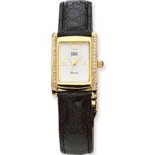 Ladies' Black Leather Jackie Kennedy Watch
