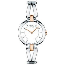 Ladies' ESQ Movado Corbel Two-Tone Stainless Steel Bangle Watch with