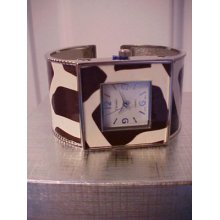Ladies Fashion Cuff Watch/brown-white Giraffe
