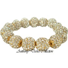Ladies Jewelry Pave Crystal Bracelet With Swarovski Crystals - Silver / Gold