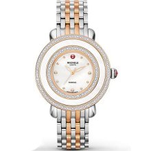 Ladies Michele Mww20e000007 Cloette Diamond Rose Gold Two Tone Women's 38mm