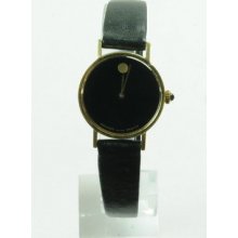 Ladies Movado Zenith 14k Leather Band Wrist Watch