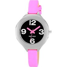 Ladiesâ€™ Silver-Tone & Neon Watch