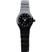 Ladies Skagen 816xsbxc1 Black Ceramic Wristwatch Rrp Â£189 Uk Seller