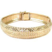 Ladies Women 14k Yellow Gold 7inches 14mm Link Bracelet 22.30 grams