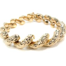 Ladies Women Gold Bracelet 7.5inches 12mm Link 14k 22.82 grams