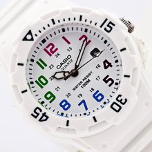 Latest Casio Womens Watch Analog White Rubber Band Sports Date 100m Lrw-200h-7b