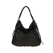 LAURA DI MAGGIO Italian Made Black Leather Shoulder Hobo Bag