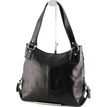 Leather Ladies Handbag Narni Black