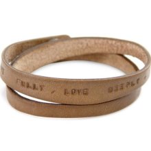 Leather Wrap Bracelet Women's Inspirational 'live Fully In Brown' Novica Bali