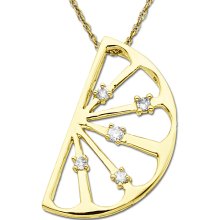 Lemon Slice Pendant Necklace in 14K Gold with Diamonds