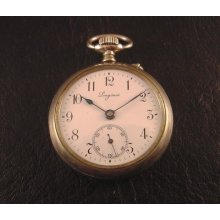 Longines Vintage Mechanical Pendant Small Pocket Watch Perfect Enamel
