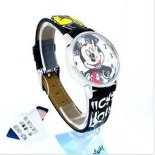Lot 5 Cute Lovely Children's Kids Watches Leather Band Light Hand Boys Girls 090
