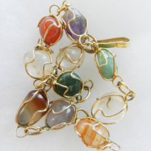Lovely 1960, vintage bracelet in semi-precious stones and gold-for the girl chic and romantic-Art.553- -