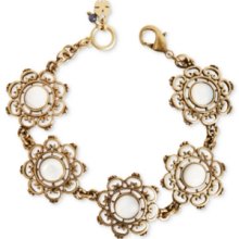 Lucky Brand Bracelet, Gold-Tone Mother-of-Pearl Floral Bracelet