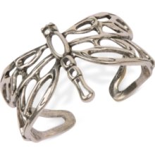 Lucky Brand Bracelet, Silver-Tone Dragonfly Cuff Bracelet