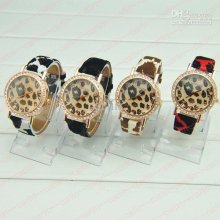 Luxury Men Women Watches Gogoey Leopard Stripe Candy Jelly Leather F