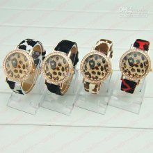 Luxury Men Women Watches Gogoey Leopard Stripe Candy Jelly Leather F