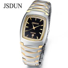 Luxury Men's Watch Tungsten Carbide Watchband Quartz Gold Plated Arrival