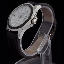 Luxury Sport Time Date Dial Men Leather Belt Quartz Wrist Watch
