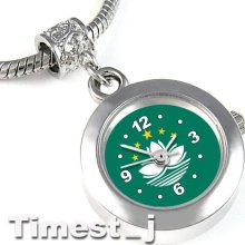 Macau Flag Silver European Spacer Charm Bead Watch For Bracelet Necklace Eba313