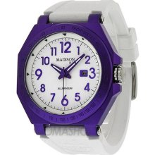 Madison Candy Time White Dial Purple Aluminum Unisex Watch G4452- ...