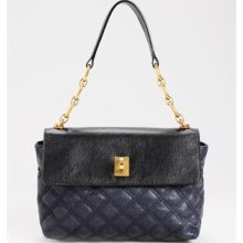 Marc Jacobs LU Quilted Two-Tone Coated Canvas Bag - navy-black