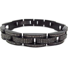 Mens Diamond Stainless Steel Bracelet 8.9inches 11mm Round Cut 5.80ct