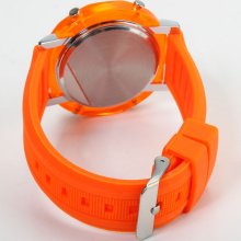 Mens Ladies Wrist Watch Crystal Shell Sport LED Watch Orange