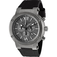 Men's Legato Cirque Chronograph Grey Textured Dial Black Silicone ...