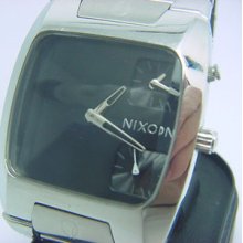 Men's Nixon The Banks Black Silver 100m Stainless Steel Watch