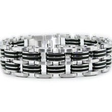 Mens Skyler's Double Link Stainless Steel Bracelet