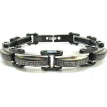 Mens Stainless Steel Bracelet 8.5inches 10mm White 66.00 grams