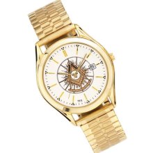 Mens Tfx By Bulova Gold Freemason Masonic Past Master Watch